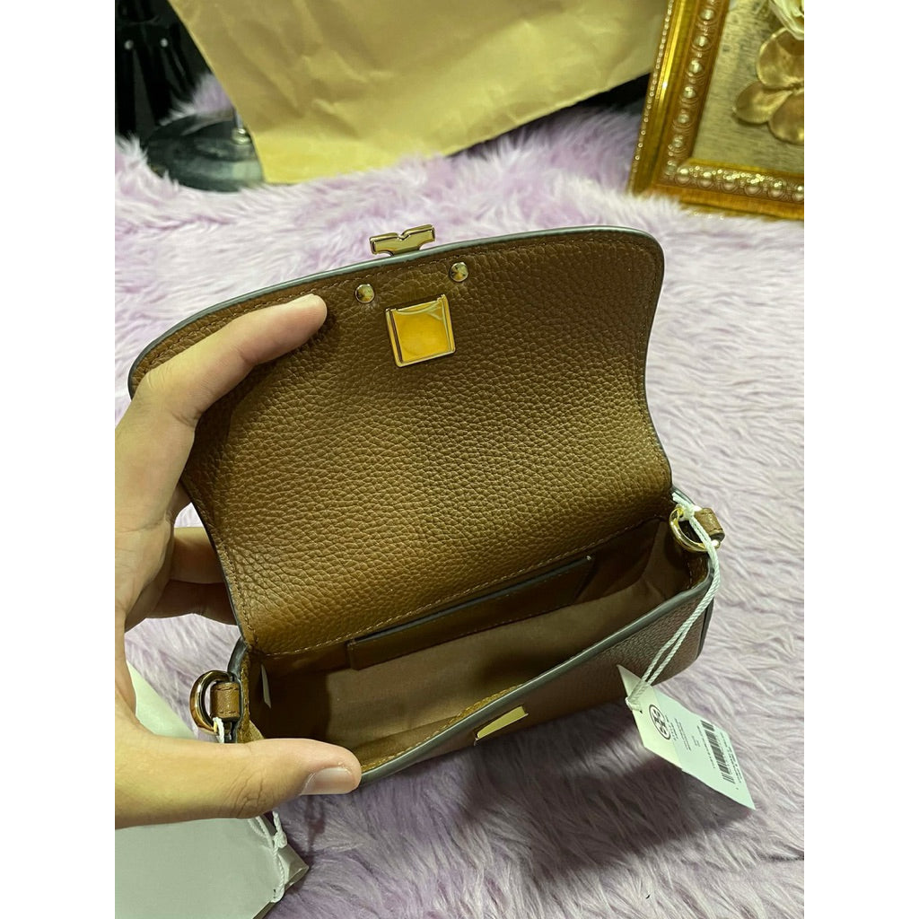 ORIG & IMPORTED TB Britten Mini Top handle Leather Bag Moose brown
