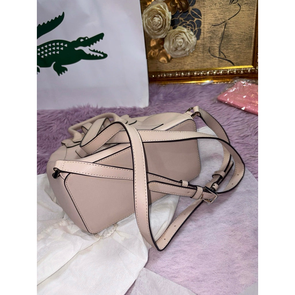 ORIG Preloved KS Adel Medium Flap Beige Backpack Bag