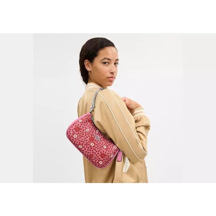 ORIG & IMPORTED CCH Teri Shoulder Red Pink Bag With Floral Print