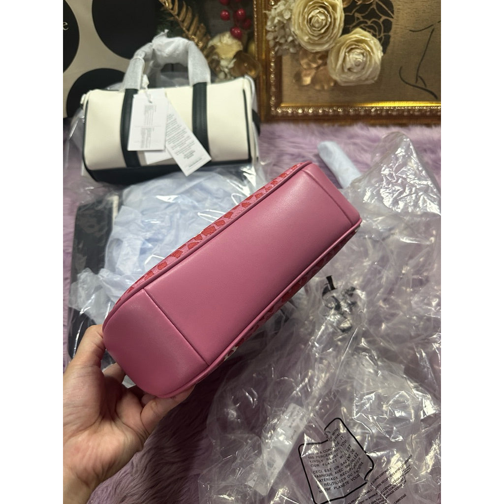 ORIG & IMPORTED CCH Teri Shoulder Red Pink Bag With Floral Print