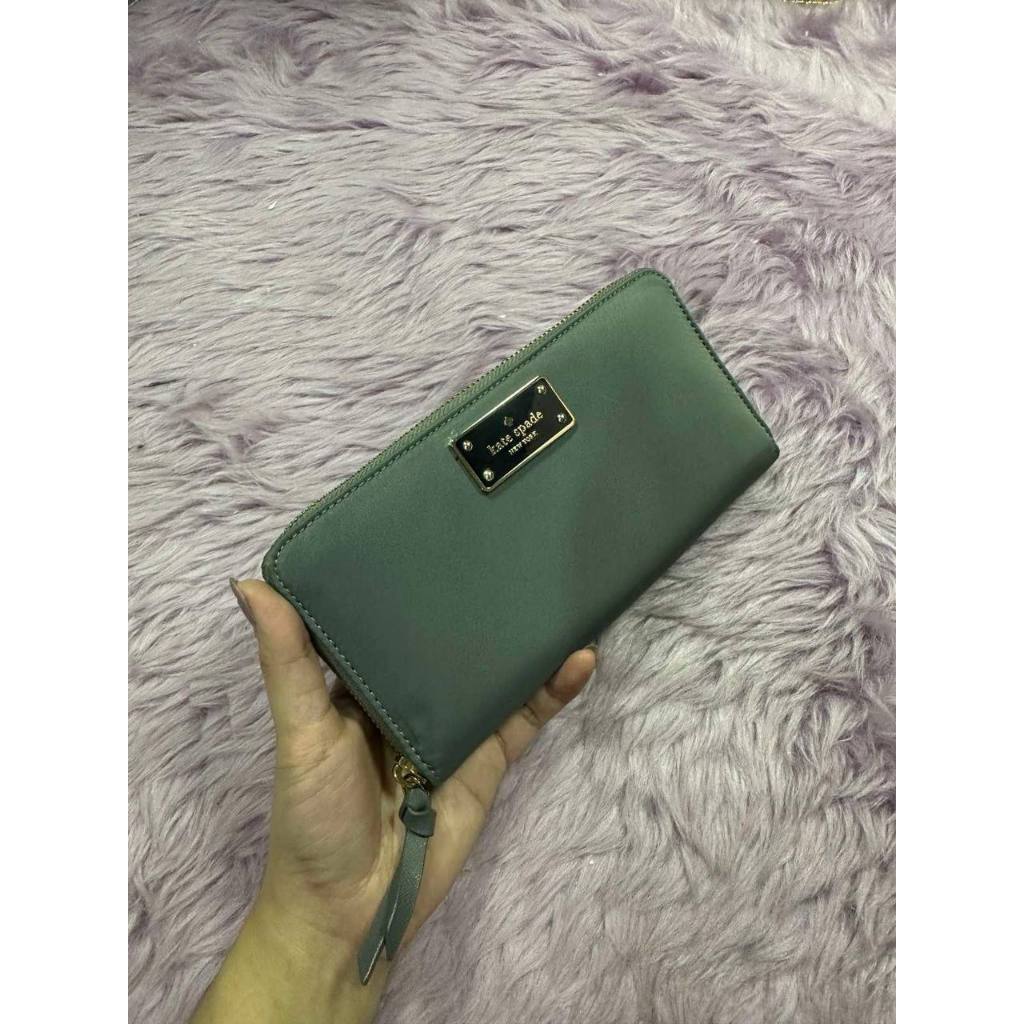 ORIG Preloved KS Wilson Road Neda Nylon Long Gray Wallet