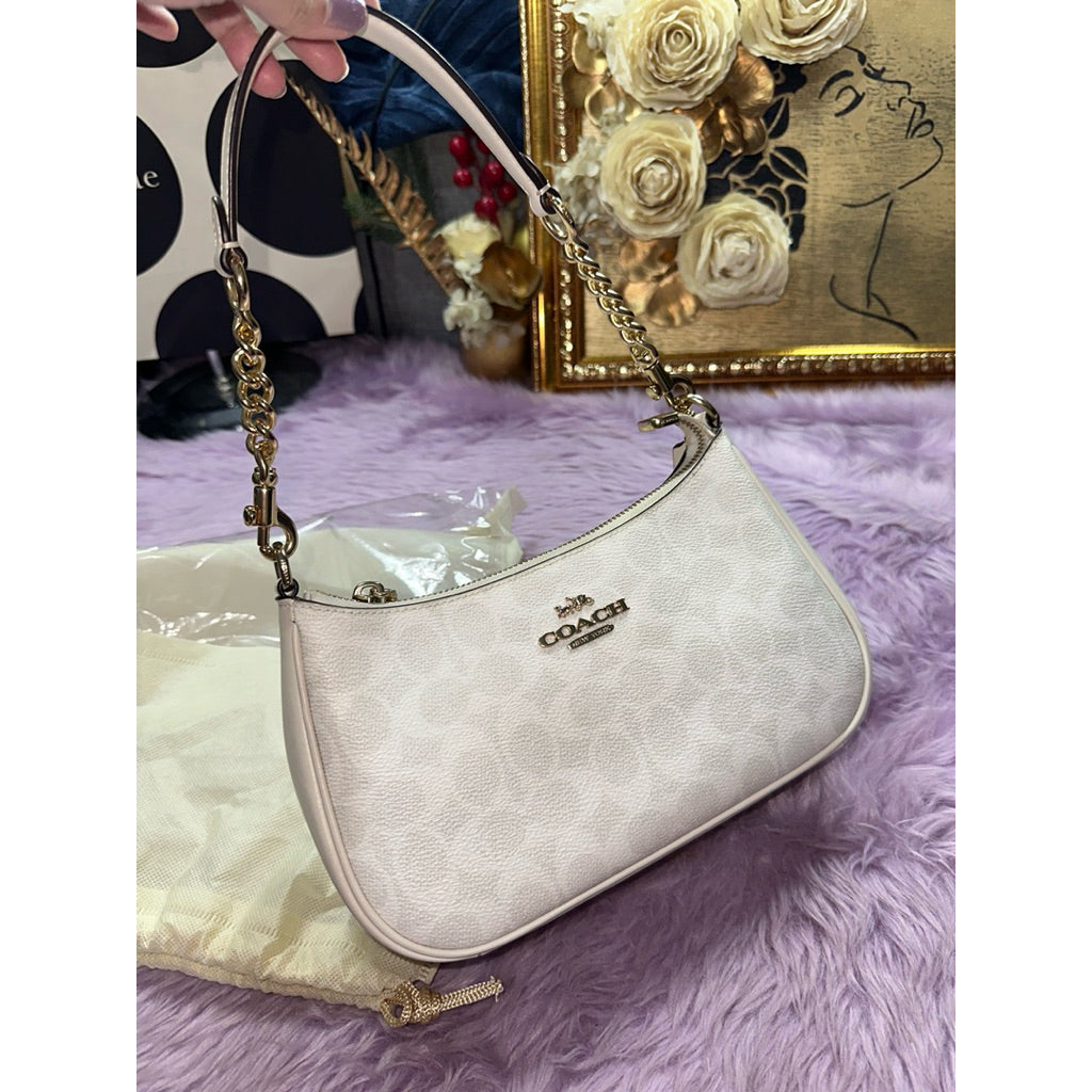 ORIG & IMPORTED CCH Teri Shoulder Bag In Signature Canvas Glacier White