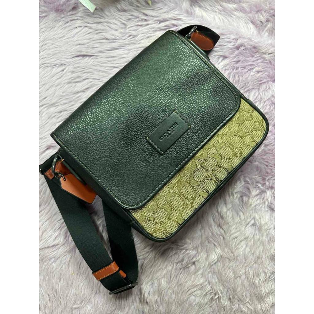 ORIG Preloved CCH Sprint Messenger Men Brown Bag In Signature Jacquard