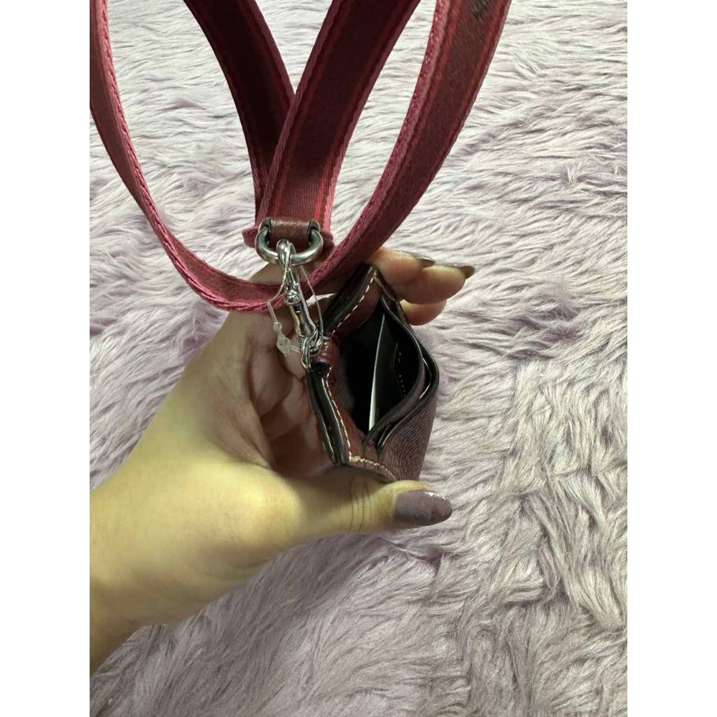 ORIG & IMPORTED CCH Leather ID Lanyard Wine Maroon