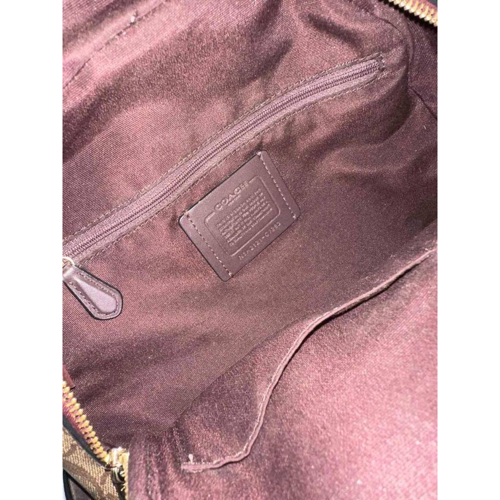 ORIG Preloved CCH Court Backpack Brown/Pink Bag In Blocked Signature Canvas