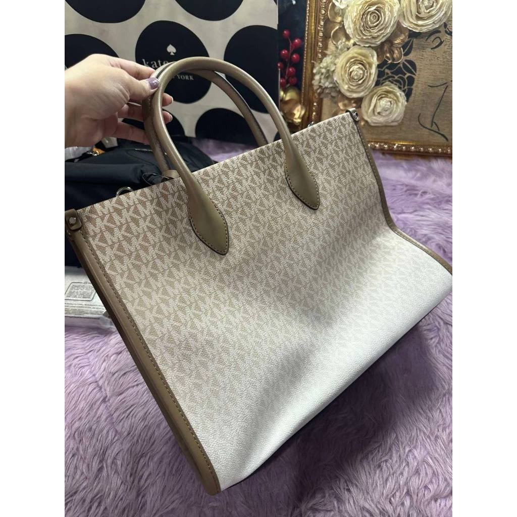 ORIG & IMPORTED MK Mirella Medium Ombré Logo Tote Bag Brown