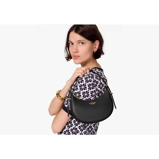 ORIG & IMPORTED KS Nova Crescent Shoulder Black White Bag