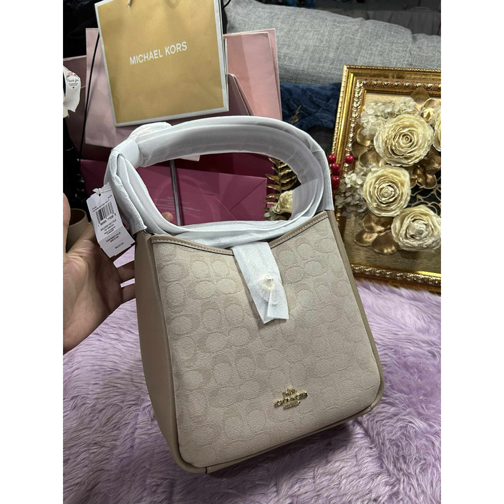 ORIG & IMPORTED CCH Hadley Convertible Crossbody Beige Brown Bag With Signature Canvas