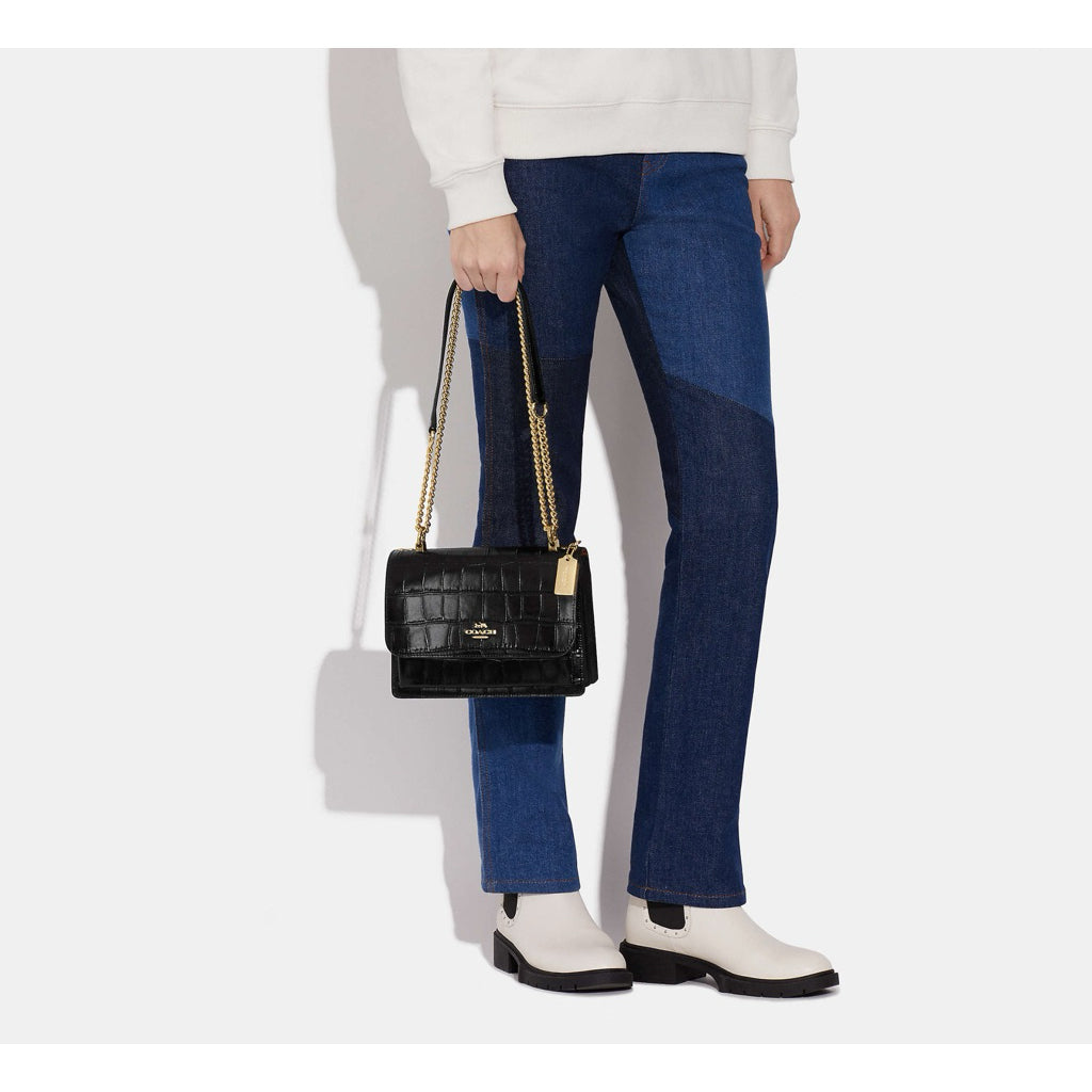ORIG Preloved CCH Klare Crossbody Small Croc Black Bag