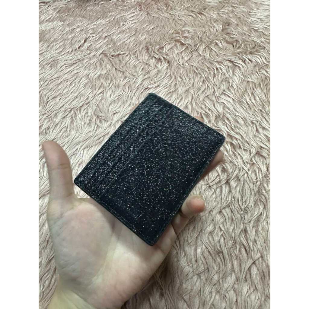 ORIG Preloved KS Glitter Slim Card Holder Small Black Wallet