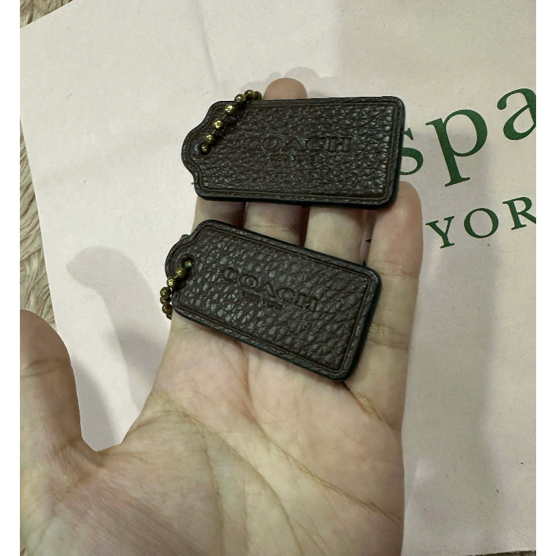 Orig Small Wallet Leather Gold Keychain / Bag Charms / Hangtag
