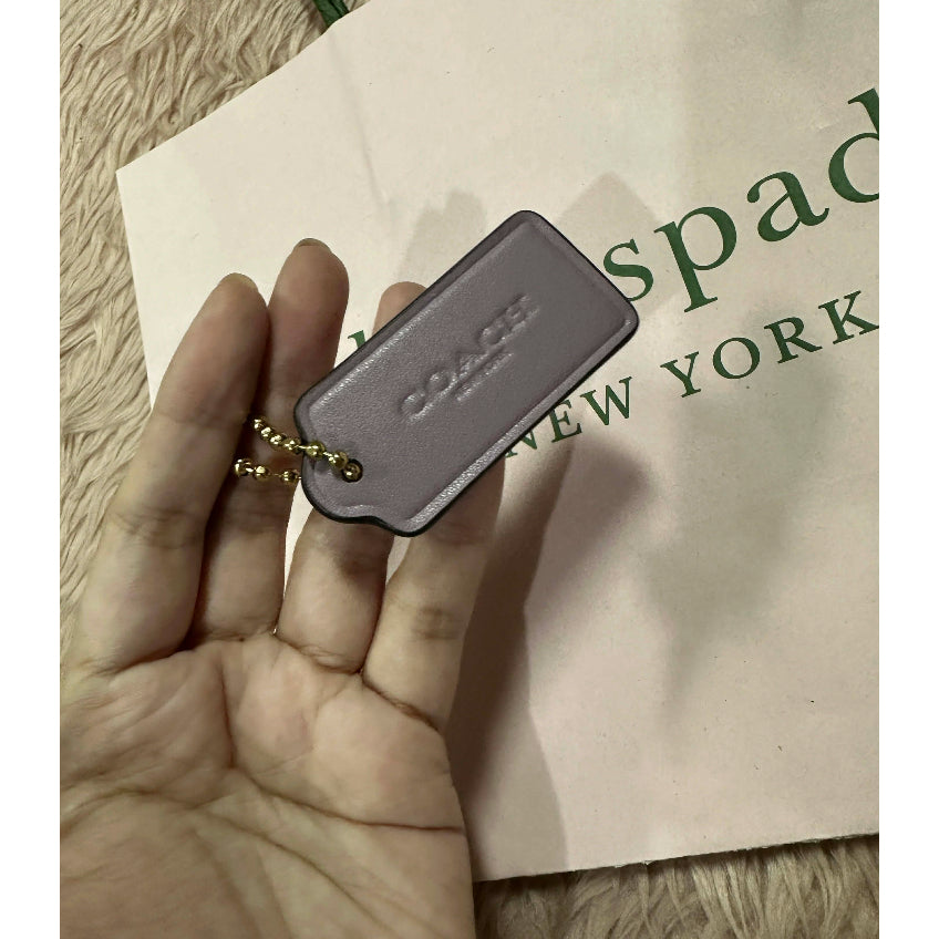 Orig Small Wallet Leather Gold Keychain / Bag Charms / Hangtag