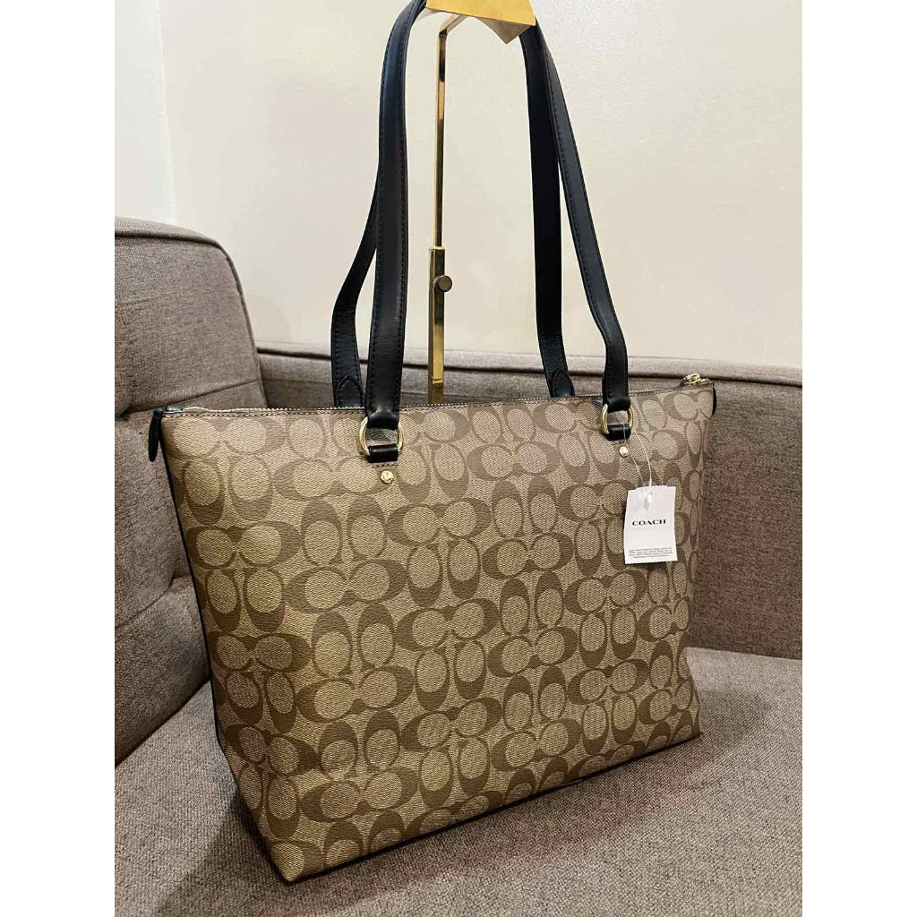 ORIG & IMPORTED CCH Gallery Tote Khaki Black Bag In Signature Canvas