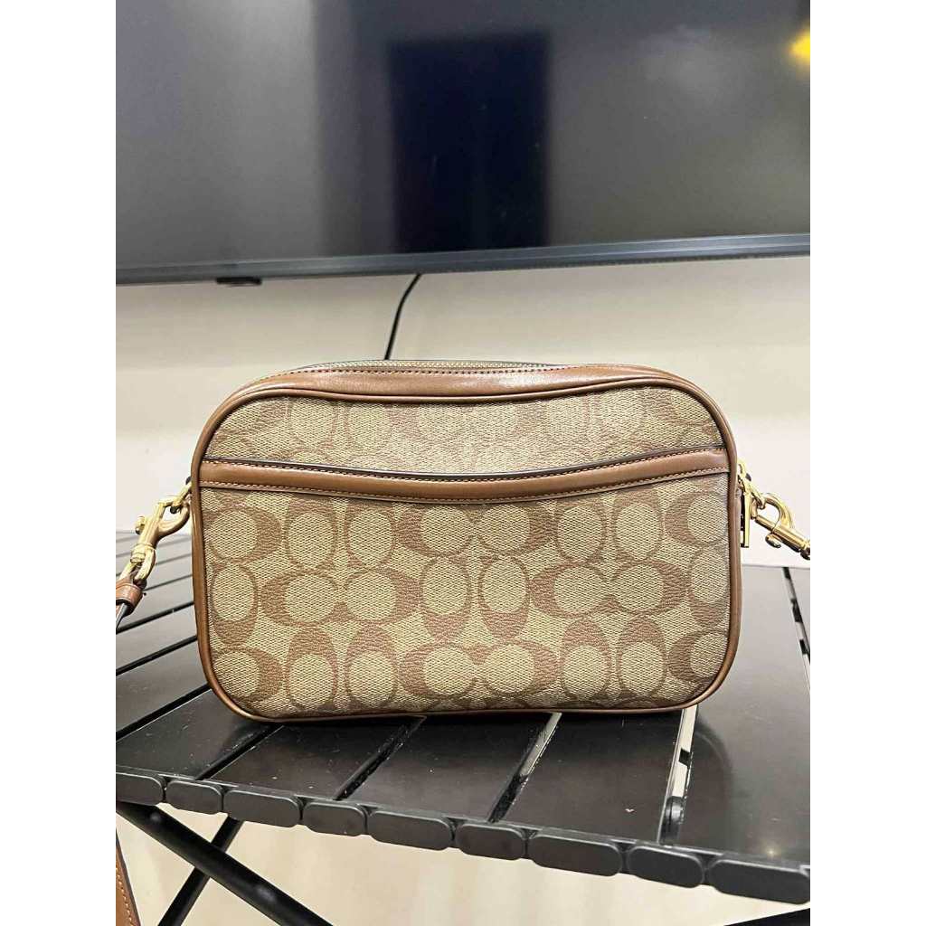 ORIG Preloved CCH RARE Jes Crossbody Camera Double Zip Khaki Brown Bag