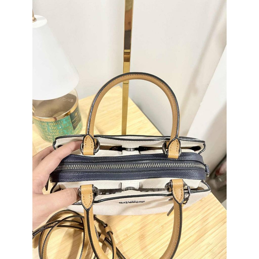 ORIG Preloved CCH Mini Lillie Carryall Medium Colorblock White Satchel Bag