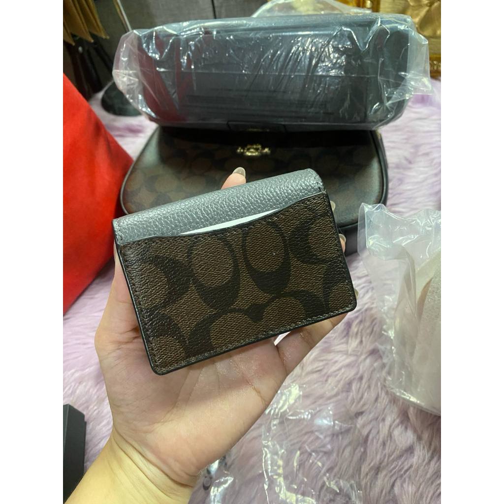 ORIG & IMPORTED CCH Card Case Small Flap Brown/Gray Wallet