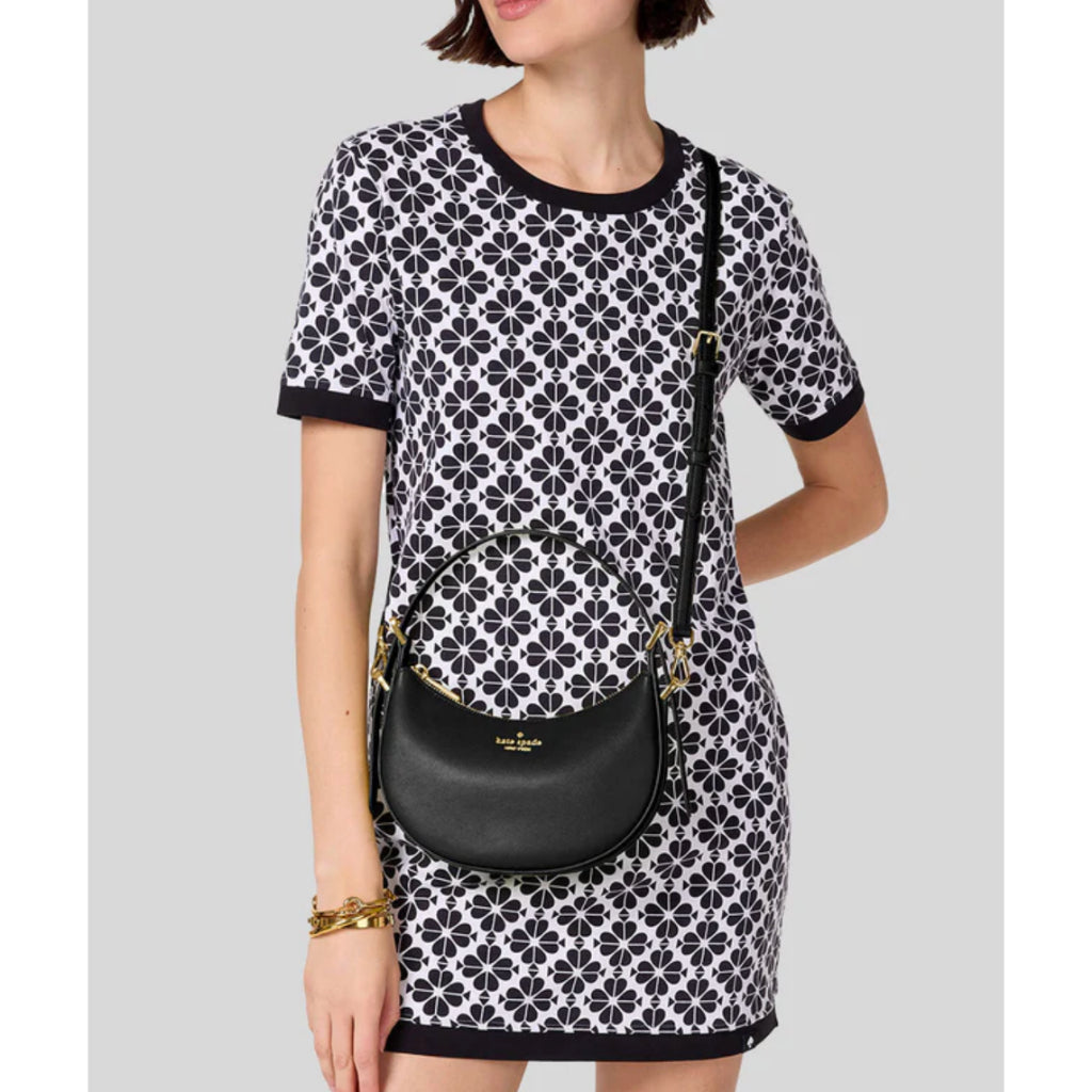 ORIG & IMPORTED KS Nova Crescent Shoulder Black White Bag