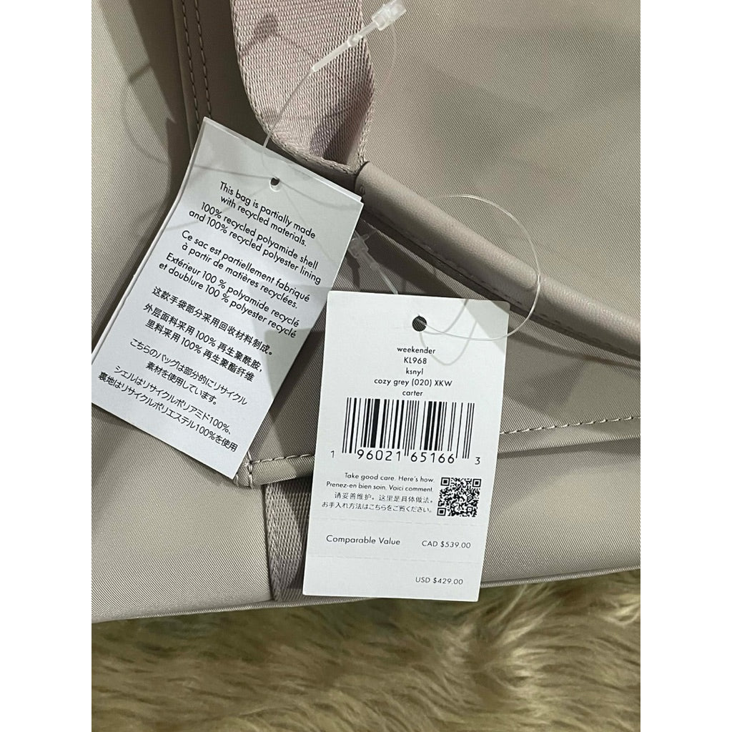 ORIG & IMPORTED KS Carter Nylon Large Weekender Black/Grey/Brown Bag