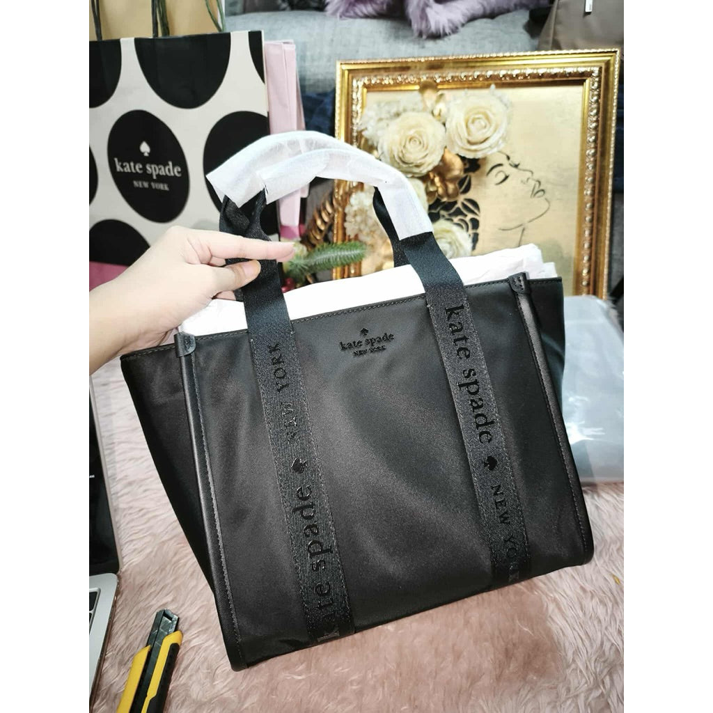 ORIG & IMPORTED KS Kip Nylon Small Tote Black Pink Bag