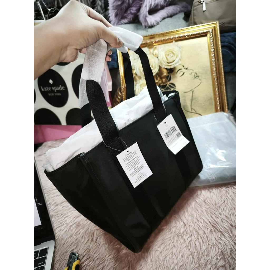 ORIG & IMPORTED KS Kip Nylon Small Tote Black Pink Bag