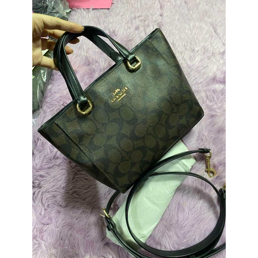ORIG Preloved CCH Alice Satchel In Signature Canvas Brown Medium Bag