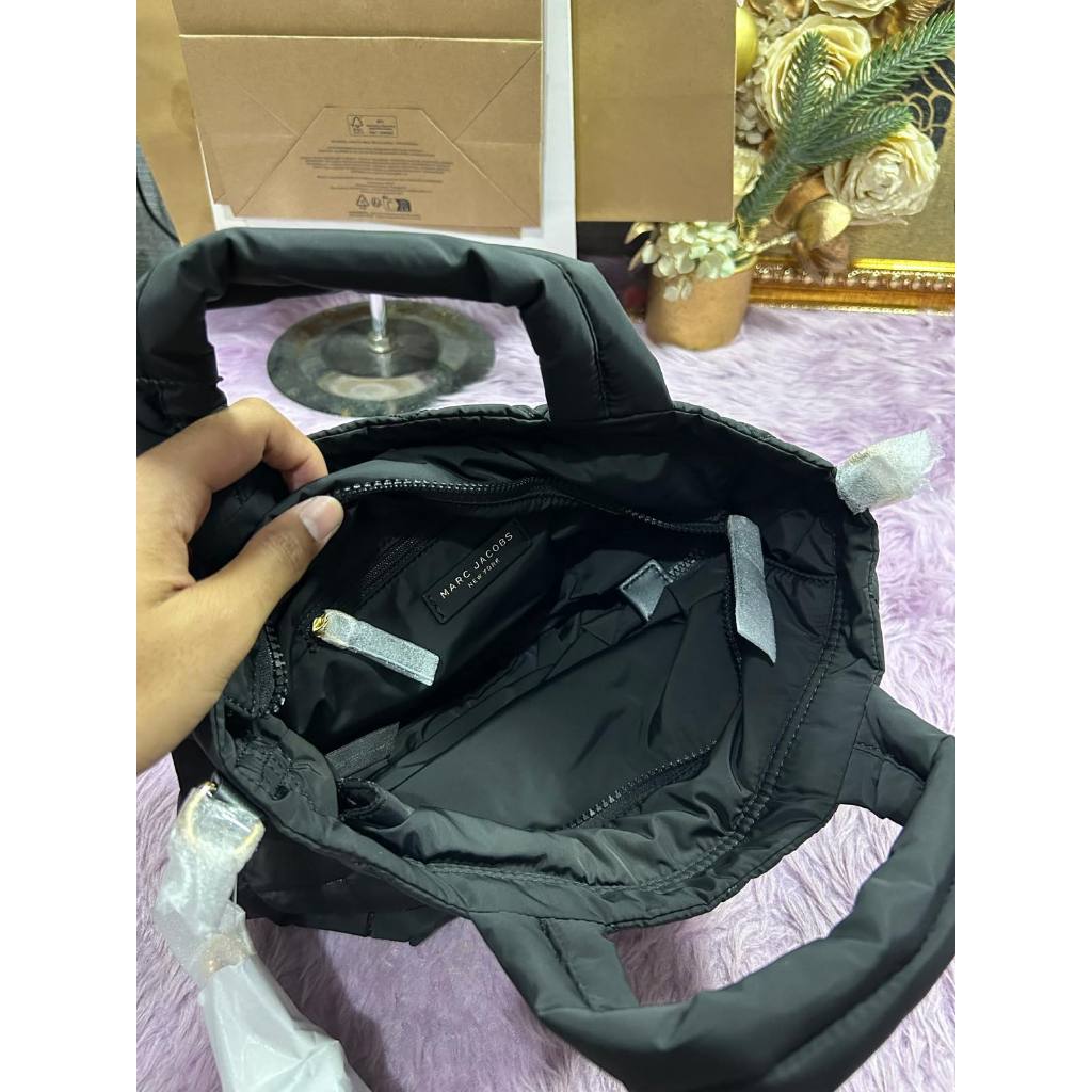 ORIG & IMPORTED MJ Quilted Nylon Mini Tote Bag in Black