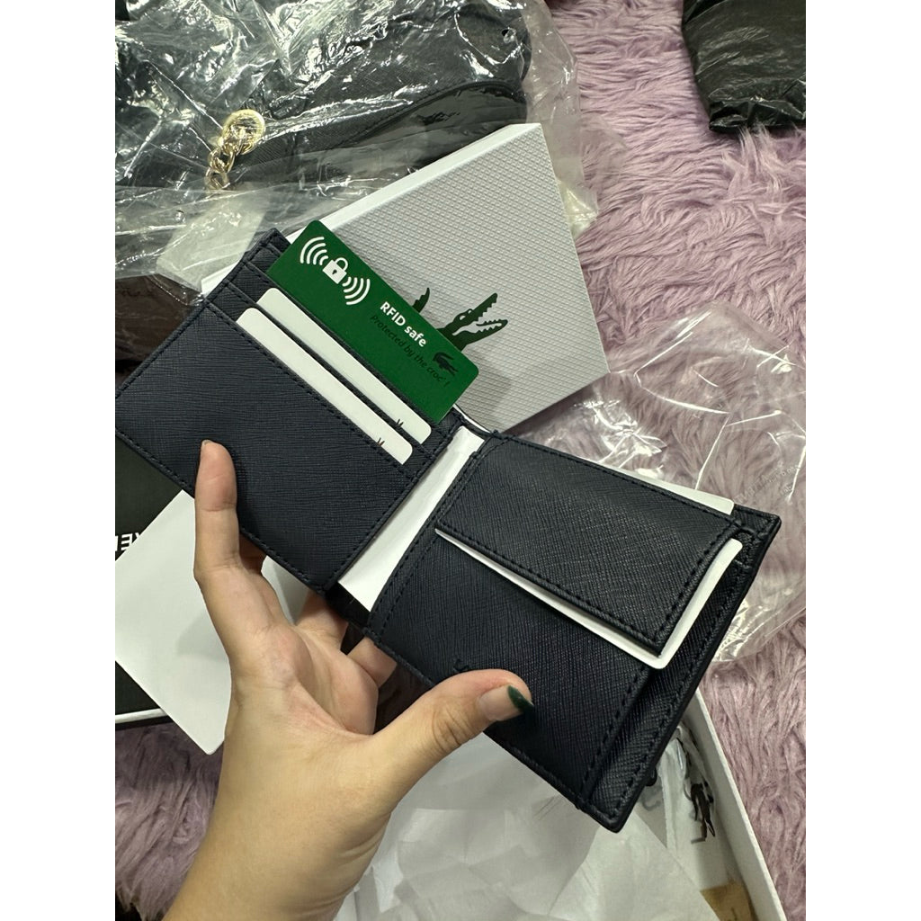 ORIG & IMPORTED LCT Men's Medium Men's Classic Billfold Coin Black Blue Wallet NH4421HC