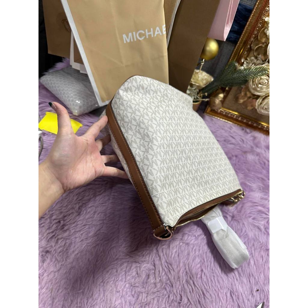 ORIG & IMPORTED MK Fulton Sport Shoulder Bucket Vanilla White Bag
