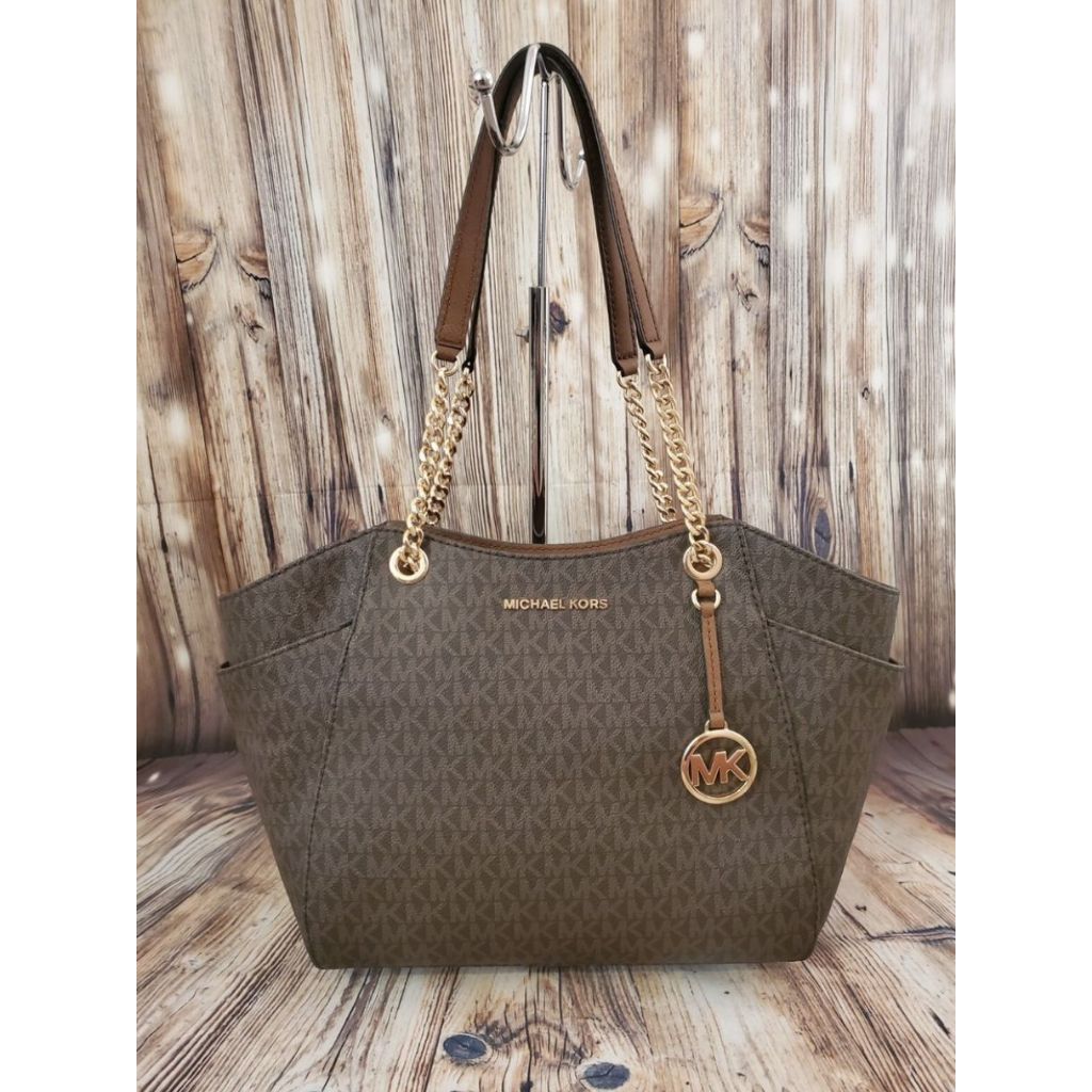 ORIG & IMPORTED MK Jet Set Travel Large Chain Shoulder Tote Bag Brown