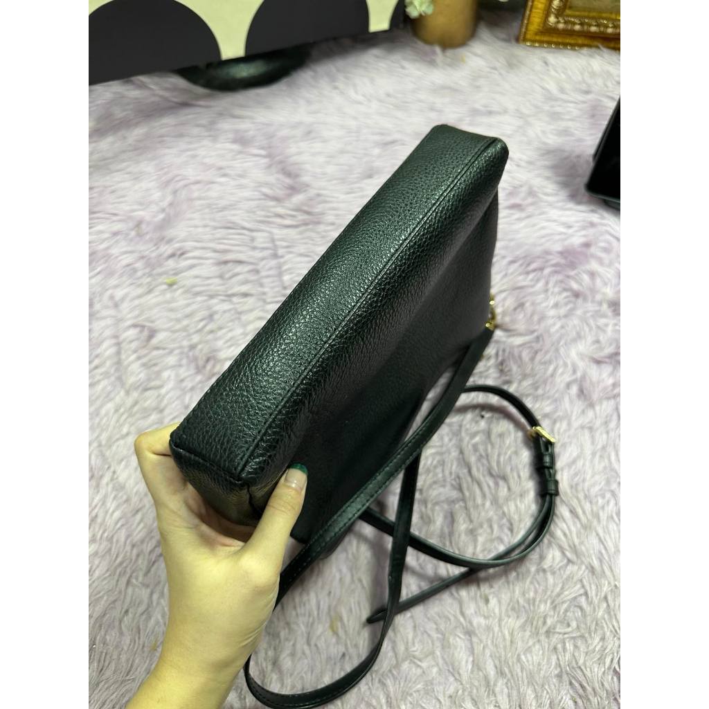 ORIG Preloved MK Trisha Medium Pebbled Leather Crossbody Black Bag