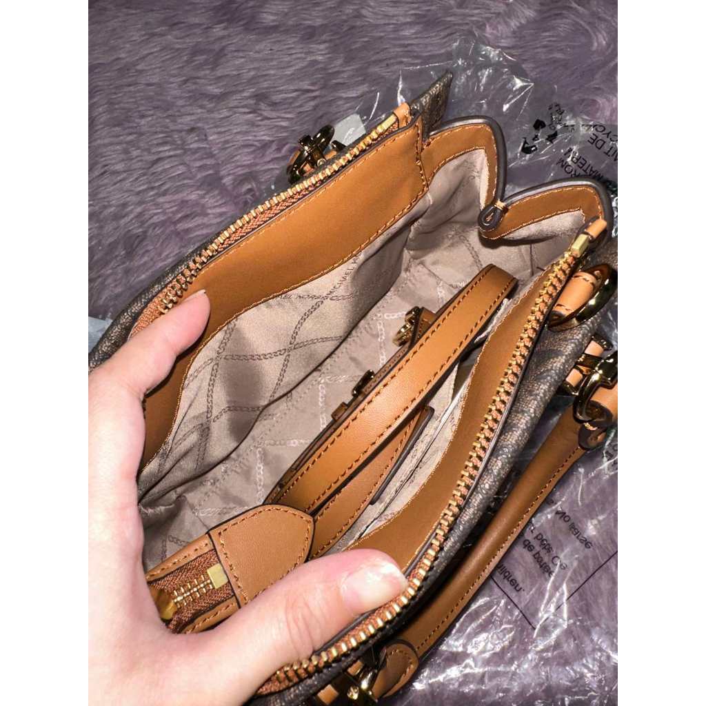 ORIG & IMPORTED MK Retail Marilyn Small Logo Crossbody Satchel Brown/Black Bag