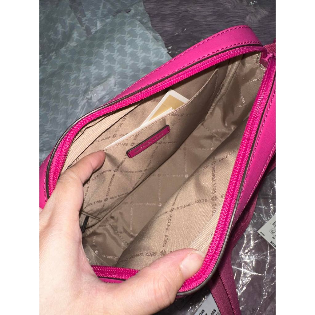 ORIG & IMPORTED MK Maeve Large Signature Logo Crossbody Camera Bag Pink / Red