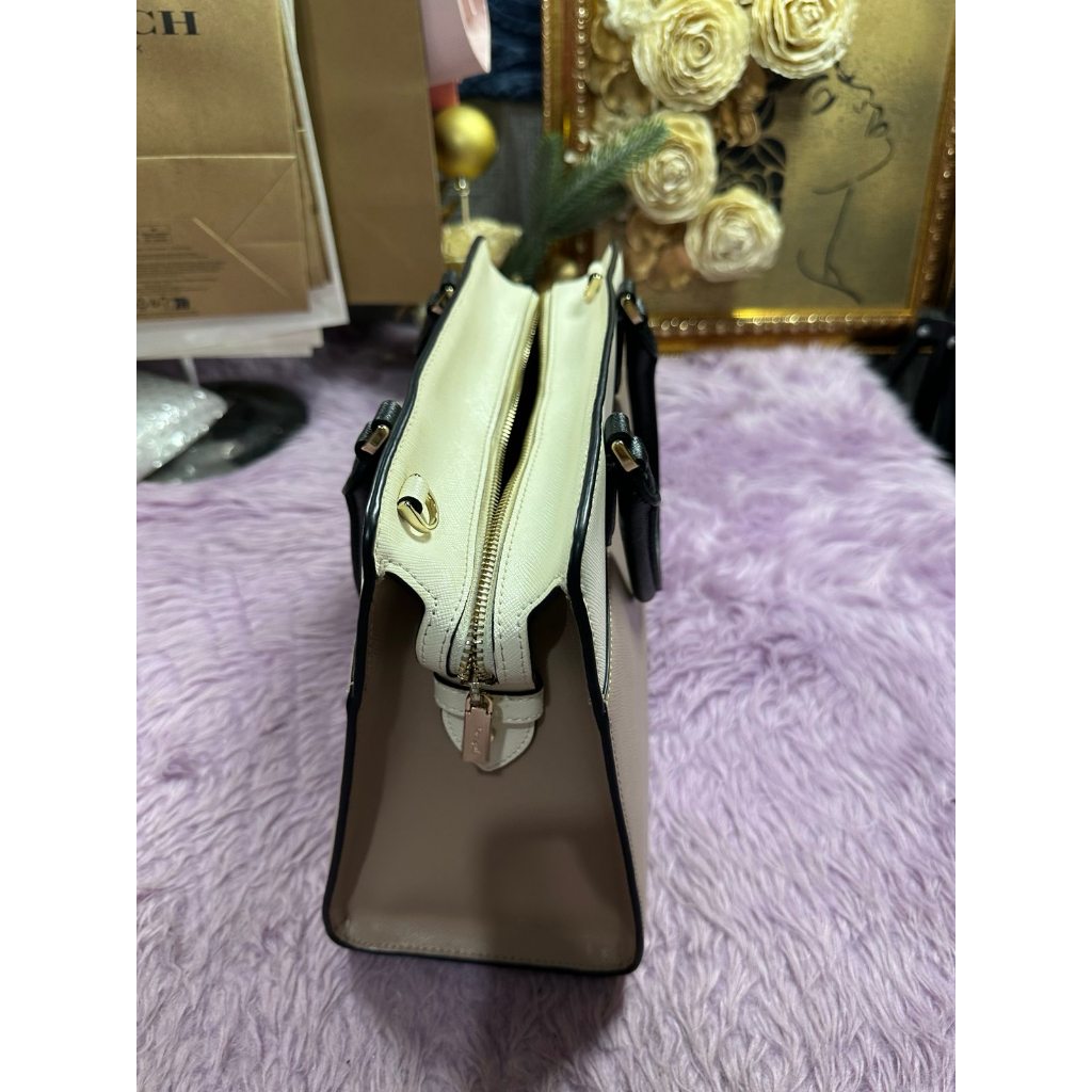 ORIG Preloved Kate Spade KS Small Madison Satchel Beige Bag