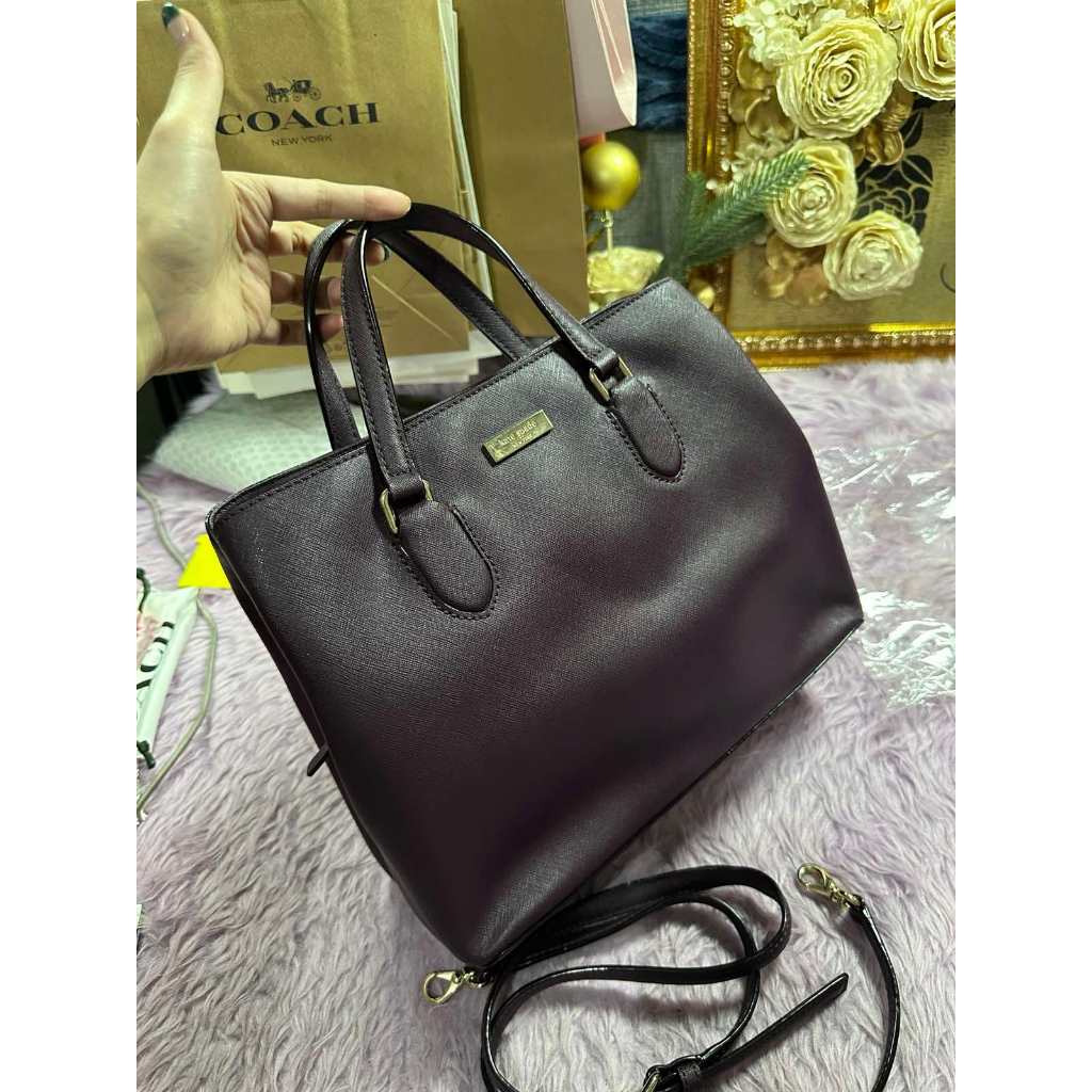 ORIG Preloved Kate Spade KS Evangelie Laurel Way Satchel Maroon Bag