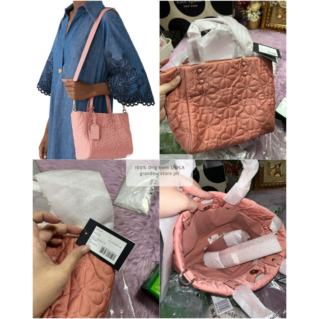 ORIG & IMPORTED KS Retail Tilly Quilted Small Tote Nylon Purple/Black/Pink/Brown/Green Bag