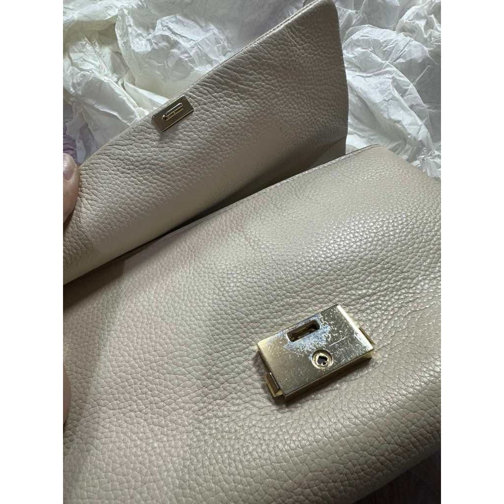 ORIG Preloved KS Carlyle Medium Shoulder White Chain Bag