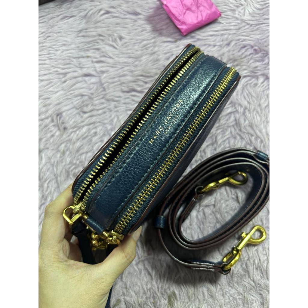 ORIG Preloved MJ RARE Snapshot Calfskin Recruit Camera Navy Blue Bag
