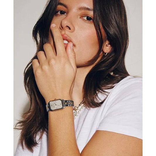AUTHENTIC/ORIGINAL AK Two Tone Japanese Quartz Dress Watch with Metal Strap, Silver/Gold AK/3775SVTT