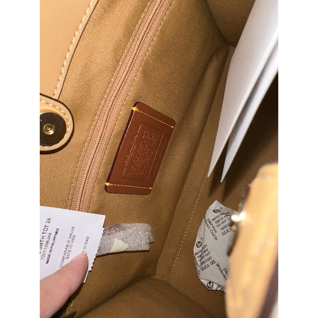ORIG & IMPORTED CCH Smith Tote Beige Bag 24 In Signature Jacquard