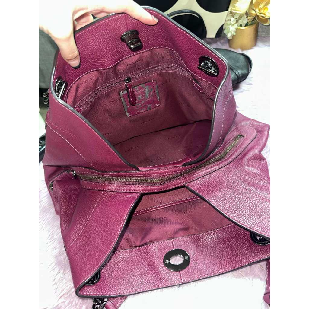 ORIG Preloved CCH Turnlock Edie Shoulder Purple Bag