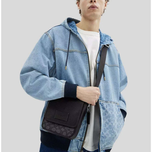 ORIG & IMPORTED CCH Lucas Crossbody Men Black Bag In Jacquard Charcoal/Black