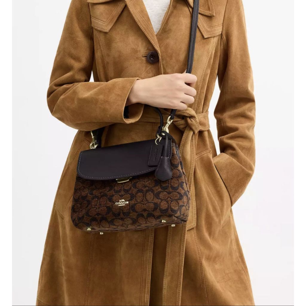 ORIG & IMPORTED CCH Emory Top Handle Walnut Brown Bag In Signature Chenille