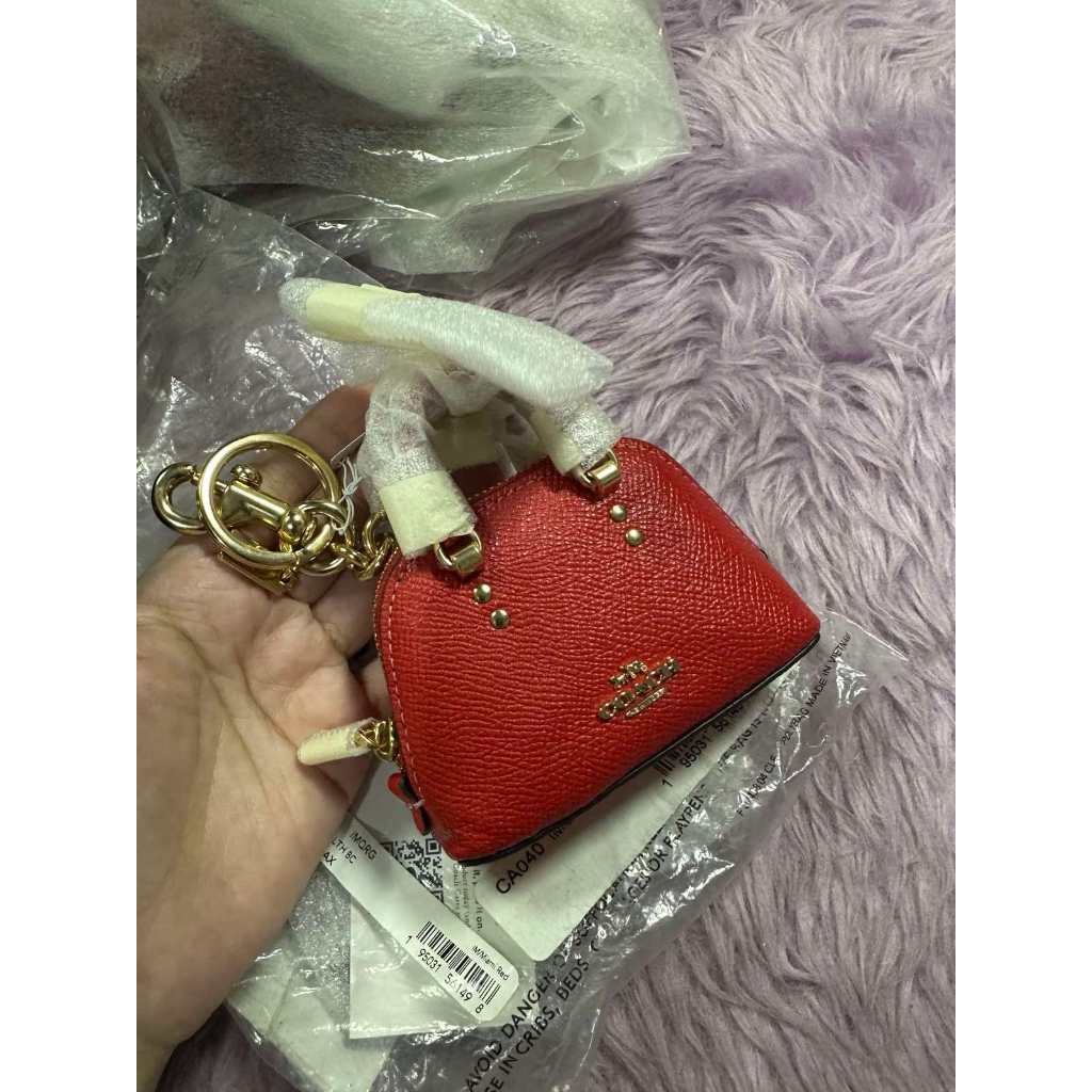 ORIG & IMPORTED CCH Mini Katy Satchel Bag Charm Split Key Ring Red