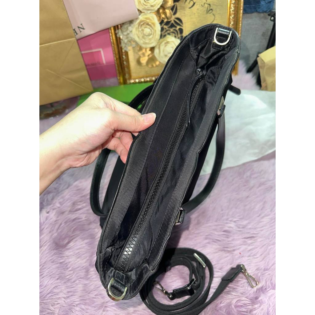 ORIG Preloved KS Jae Medium Nylon Satchel Black Bag