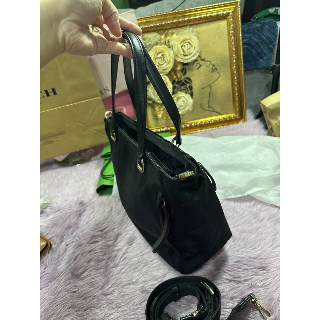 ORIG Preloved KS Jae Medium Nylon Satchel Black Bag