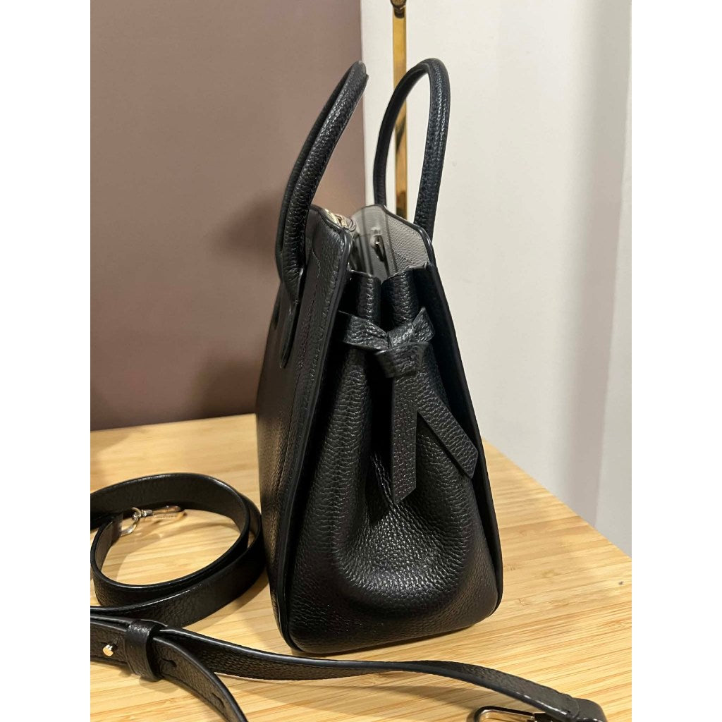 ORIG Preloved KS Knott Medium Zip-top Satchel Black Bag