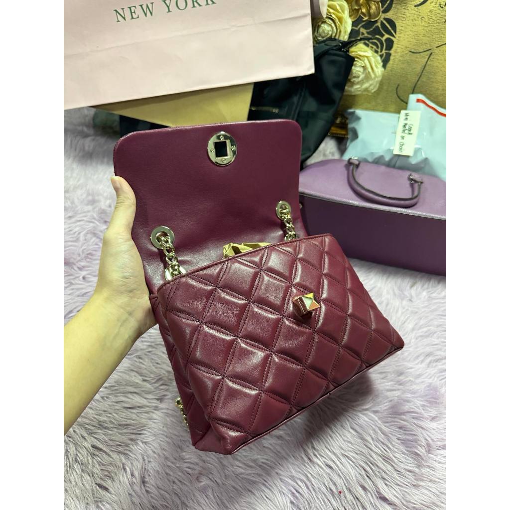 ORIG Preloved KS Natalia Small Flap Crossbody Maroon Red Bag