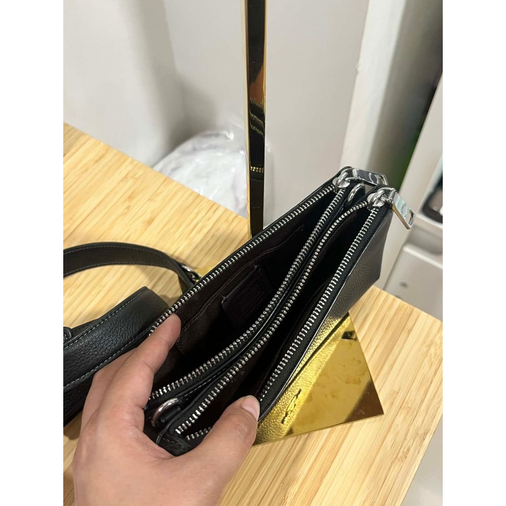 ORIG Preloved CCH Double Zip Crossbody Small Black Bag