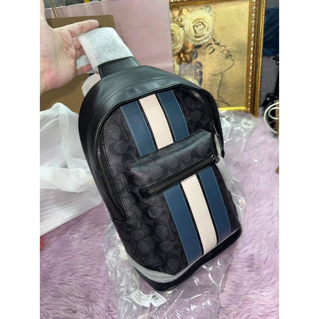 ORIG & IMPORTED CCH West Pack In Signature Canvas Varsity Stripe Men Black Bag
