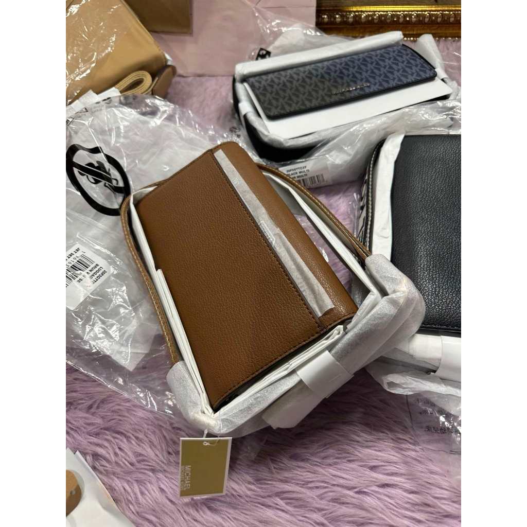 ORIG & IMPORTED MK Jet Set Phone Wallet Small Crossbody Bag Brown/Black/Ombre